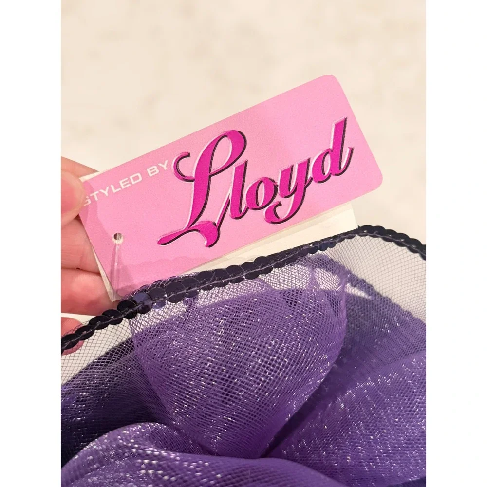 Vintage Derby Lloyd Purple 100% Wool‎ Hat Sequin Wedding Church Mesh Bow NWT